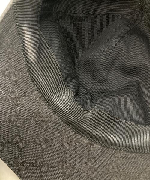 GUCCI（グッチ）GUCCI (グッチ) ウェブ ストライプ GG ベースボールキャップ ブラック サイズ:SIZE XLの古着・服飾アイテム