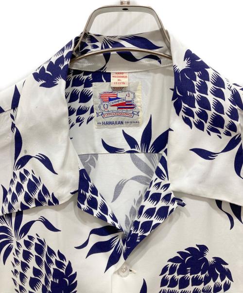 Sun Surf（サンサーフ）Sun Surf (サンサーフ) アロハシャツ ホワイト×ネイビー サイズ:XLの古着・服飾アイテム
