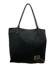 FENDI（フェンディ）の古着「FFロゴプレート トートバッグ」｜ブラック