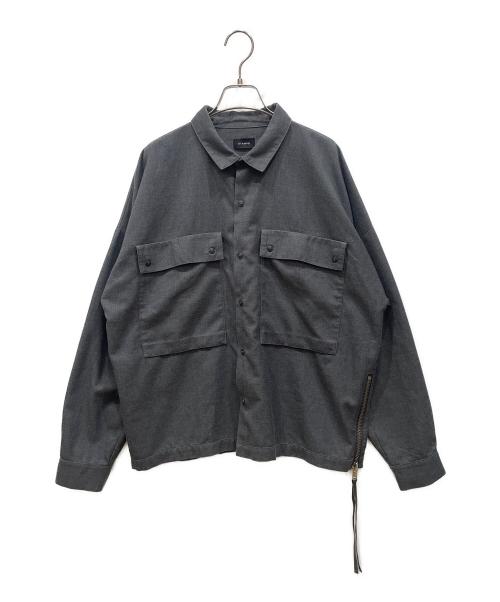 STAMPD（スタンプド）STAMPD (スタンプド) Berlin Button Up Shir グレー サイズ:SIZE Mの古着・服飾アイテム