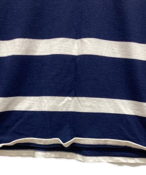 POLO RALPH LAUREN（ポロ・ラルフローレン）POLO RALPH LAUREN (ポロ・ラルフローレン) ロゴ刺繍ラガーシャツ ネイビー×ホワイト サイズ:SIZE Mの古着・服飾アイテム