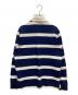 POLO RALPH LAUREN (ポロ・ラルフローレン) ロゴ刺繍ラガーシャツ ネイビー×ホワイト サイズ:SIZE M：8000円