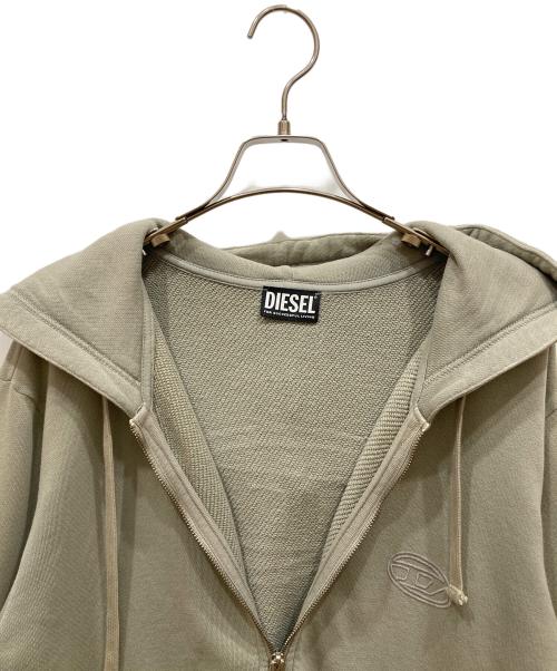 DIESEL（ディーゼル）DIESEL (ディーゼル) ロゴジップパーカー グリーン サイズ:SIZE Mの古着・服飾アイテム