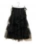 M me eme（エムミーエメ）の古着「Side ribbon tulle long skirt」｜ブラック