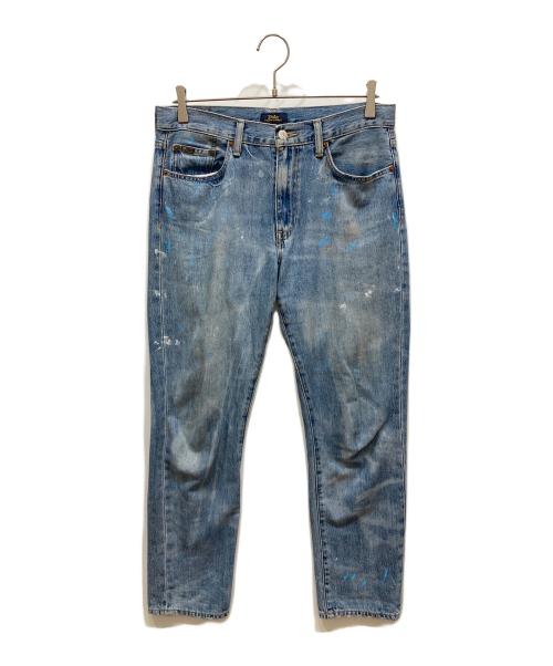 POLO RALPH LAUREN（ポロ・ラルフローレン）POLO RALPH LAUREN (ポロ・ラルフローレン) ペイント加工デニムパンツ インディゴ サイズ:SIZE 27の古着・服飾アイテム