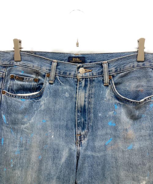POLO RALPH LAUREN（ポロ・ラルフローレン）POLO RALPH LAUREN (ポロ・ラルフローレン) ペイント加工デニムパンツ インディゴ サイズ:SIZE 27の古着・服飾アイテム