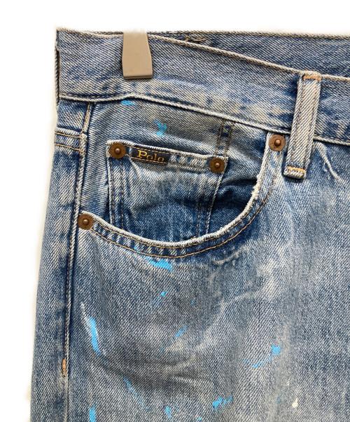 POLO RALPH LAUREN（ポロ・ラルフローレン）POLO RALPH LAUREN (ポロ・ラルフローレン) ペイント加工デニムパンツ インディゴ サイズ:SIZE 27の古着・服飾アイテム