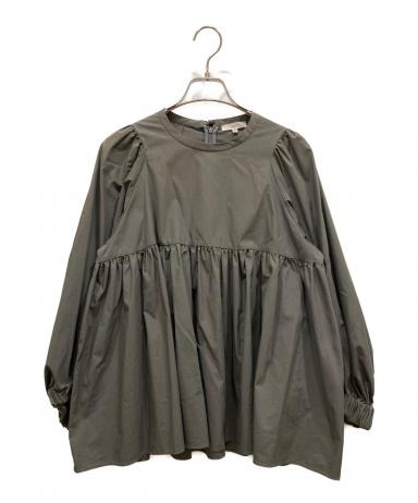 中古・古着通販】yori (ヨリ) コットンバックリボンブラウス グレー