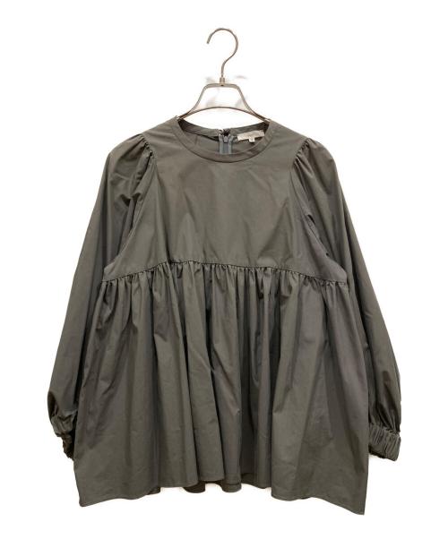 YORI（ヨリ）yori (ヨリ) コットンバックリボンブラウス グレー サイズ:SIZE 36の古着・服飾アイテム