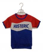 hystericヒステリック）の古着「半袖ラメニット」｜レッド×ブルー