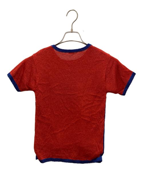 hysteric（ヒステリック）Hysteric (ヒステリック) 半袖ラメニット レッド×ブルー サイズ:140cmの古着・服飾アイテム