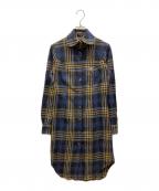 Vivienne Westwoodヴィヴィアンウエストウッド）の古着「チェックシャツワンピース」｜ネイビー×イエロー