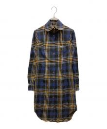 Vivienne Westwood（ヴィヴィアンウエストウッド）の古着「チェックシャツワンピース」｜ネイビー×イエロー