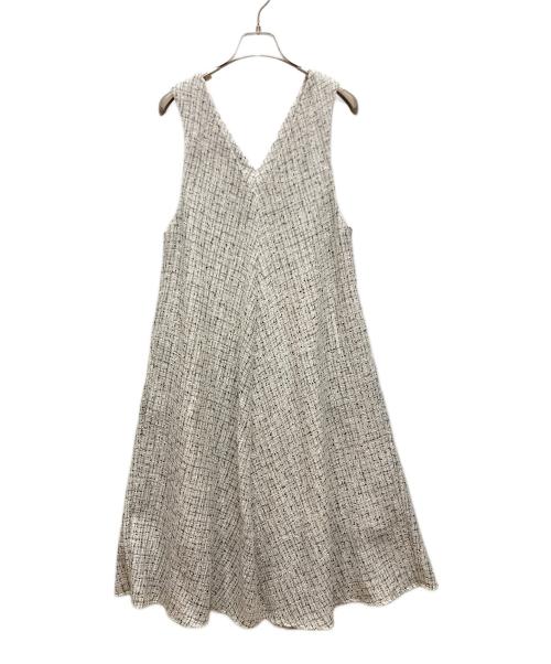 BEARDSLEY（ビアズリー）BEARDSLEY (ビアズリー) ツイードフレアーワンピース ホワイト サイズ:SIZE 0の古着・服飾アイテム