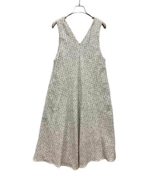 BEARDSLEY（ビアズリー）BEARDSLEY (ビアズリー) ツイードフレアーワンピース ホワイト サイズ:SIZE 0の古着・服飾アイテム