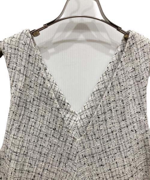 BEARDSLEY（ビアズリー）BEARDSLEY (ビアズリー) ツイードフレアーワンピース ホワイト サイズ:SIZE 0の古着・服飾アイテム