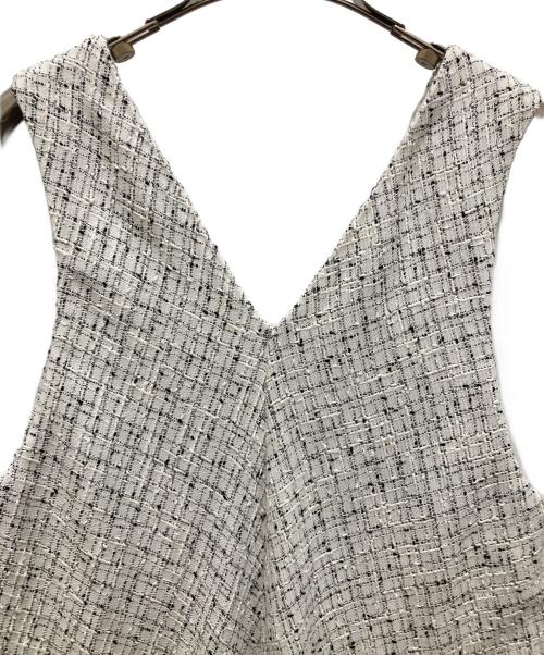 BEARDSLEY（ビアズリー）BEARDSLEY (ビアズリー) ツイードフレアーワンピース ホワイト サイズ:SIZE 0の古着・服飾アイテム