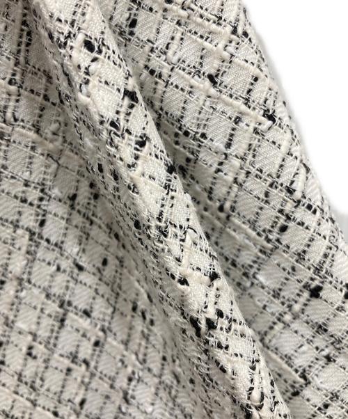 BEARDSLEY（ビアズリー）BEARDSLEY (ビアズリー) ツイードフレアーワンピース ホワイト サイズ:SIZE 0の古着・服飾アイテム
