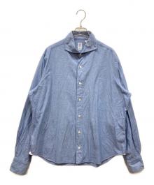 finamore×BARNEYS NEWYORK（フィナモレ×バーニーズ・ニューヨーク）の古着「別注カッタウェイシャツ」｜スカイブルー