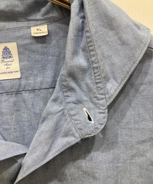 finamore（フィナモレ）Finamore (フィナモレ) BARNEYS NEWYORK (バーニーズ・ニューヨーク) 別注カッタウェイシャツ スカイブルー サイズ:SIZE XLの古着・服飾アイテム