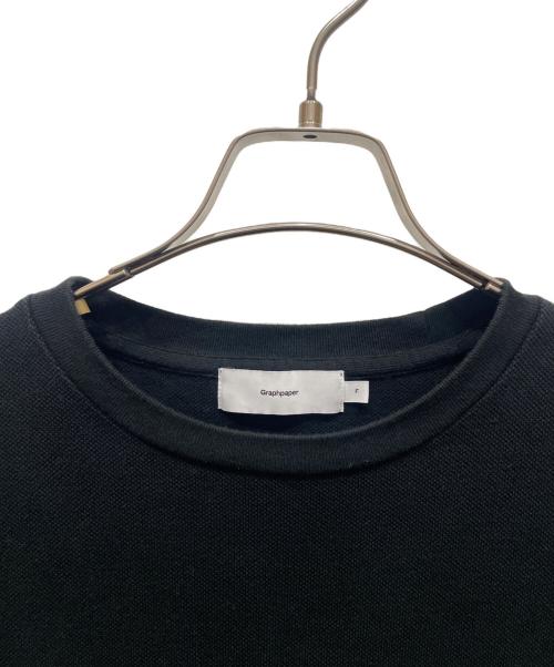 Graphpaper（グラフペーパー）Graphpaper (グラフペーパー) 別注Cotton Pique Jersey Crew Neck Tee ブラック サイズ:FREEの古着・服飾アイテム