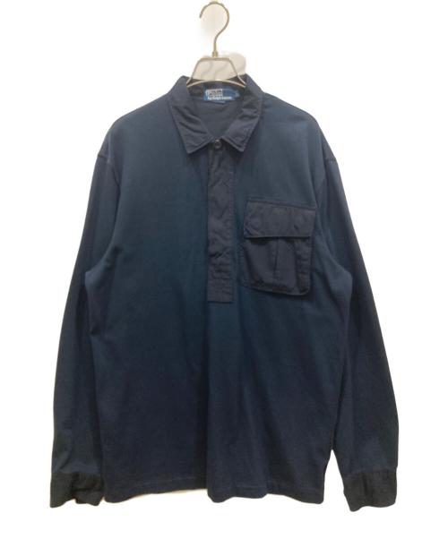 POLO RALPH LAUREN（ポロ・ラルフローレン）POLO RALPH LAUREN (ポロ・ラルフローレン) 襟切替スキッパーポロシャツ ネイビー サイズ:SIZE Lの古着・服飾アイテム