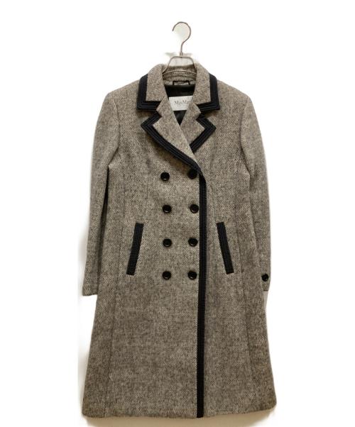 MaxMara（マックスマーラ）MaxMara (マックスマーラ) アルパカ混パイピングシャギーコート グレー サイズ:SIZE 38の古着・服飾アイテム