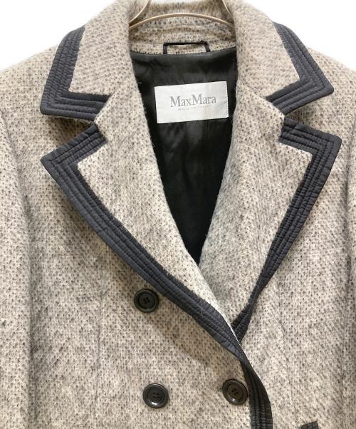 MaxMara（マックスマーラ）MaxMara (マックスマーラ) アルパカ混パイピングシャギーコート グレー サイズ:SIZE 38の古着・服飾アイテム