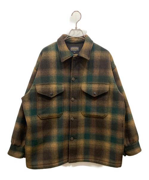 PENDLETON（ペンドルトン）PENDLETON (ペンドルトン) ウールシャツジャケット ブラウン×グリーン サイズ:SIZE Lの古着・服飾アイテム