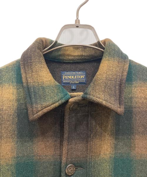 PENDLETON（ペンドルトン）PENDLETON (ペンドルトン) ウールシャツジャケット ブラウン×グリーン サイズ:SIZE Lの古着・服飾アイテム
