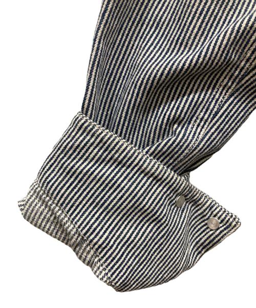 stussy（ステューシー）stussy (ステューシー) 両面刺繍ヒッコリーカバーオール ネイビー×ホワイト サイズ:SIZE Sの古着・服飾アイテム