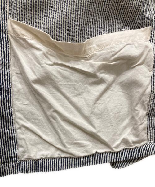 stussy（ステューシー）stussy (ステューシー) 両面刺繍ヒッコリーカバーオール ネイビー×ホワイト サイズ:SIZE Sの古着・服飾アイテム