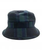 WTAPSダブルタップス）の古着「BUCKET 03 / HAT / COTTON. FLANNEL. TEXTILE」｜グリーン×ネイビー