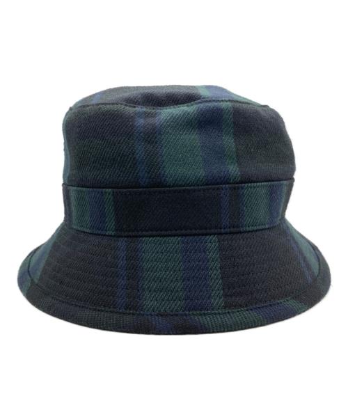 WTAPS（ダブルタップス）WTAPS (ダブルタップス) BUCKET 03 / HAT / COTTON. FLANNEL. TEXTILE グリーン×ネイビー サイズ:SIZE 03の古着・服飾アイテム