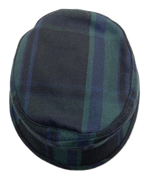 WTAPS（ダブルタップス）WTAPS (ダブルタップス) BUCKET 03 / HAT / COTTON. FLANNEL. TEXTILE グリーン×ネイビー サイズ:SIZE 03の古着・服飾アイテム