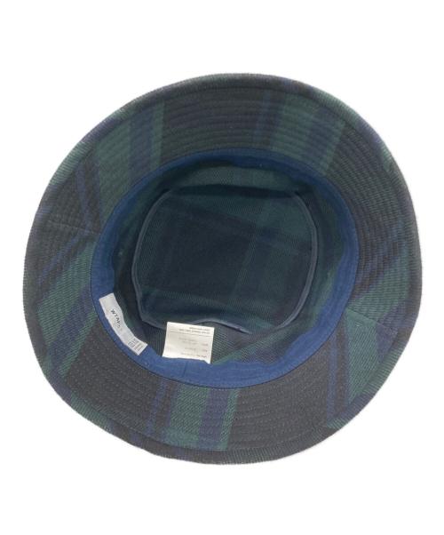 WTAPS（ダブルタップス）WTAPS (ダブルタップス) BUCKET 03 / HAT / COTTON. FLANNEL. TEXTILE グリーン×ネイビー サイズ:SIZE 03の古着・服飾アイテム