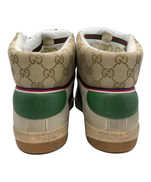 GUCCI（グッチ）GUCCI (グッチ) ダメージ加工ハイカットスニーカー ベージュ サイズ:SIZE 8 1/2の古着・服飾アイテム