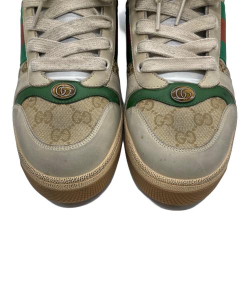 GUCCI（グッチ）GUCCI (グッチ) ダメージ加工ハイカットスニーカー ベージュ サイズ:SIZE 8 1/2の古着・服飾アイテム