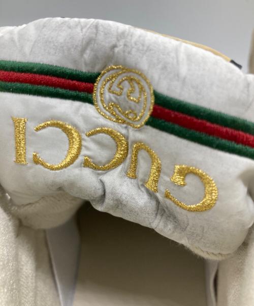 GUCCI（グッチ）GUCCI (グッチ) ダメージ加工ハイカットスニーカー ベージュ サイズ:SIZE 8 1/2の古着・服飾アイテム