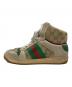 GUCCI (グッチ) ダメージ加工ハイカットスニーカー ベージュ サイズ:SIZE 8 1/2：25000円