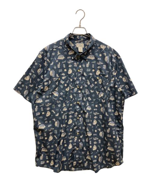L.L.Bean（エルエルビーン）L.L.Bean (エルエルビーン) キャンプ柄半袖シャツ ネイビー サイズ:SIZE XLの古着・服飾アイテム