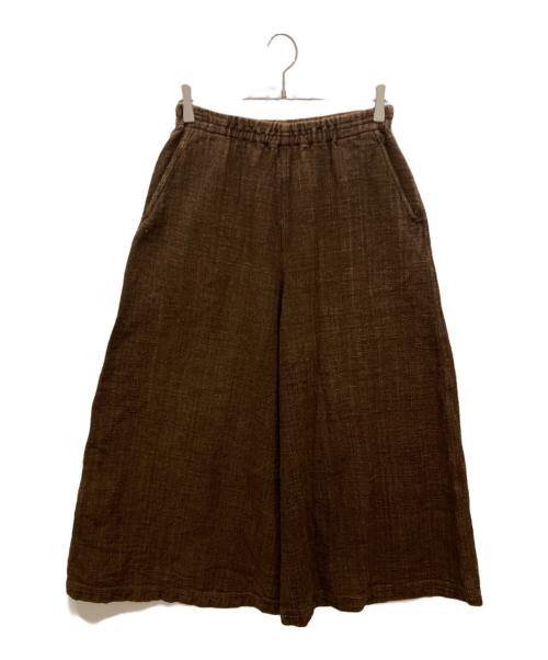 USAATO（ウサト）Usaato (ウサト) 六部丈イージーワイドパンツ ブラウン サイズ:SIZE Freeの古着・服飾アイテム