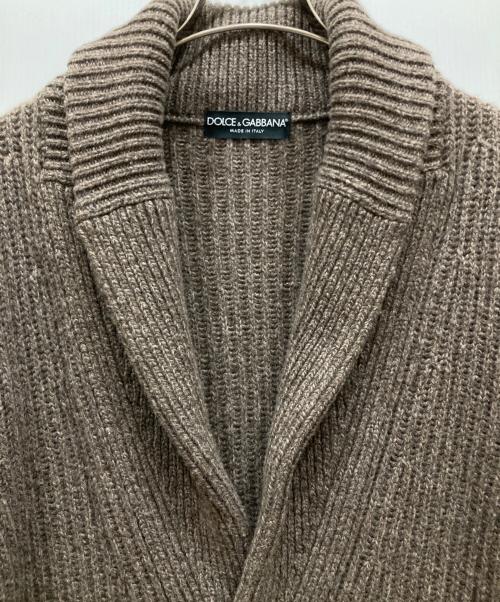 DOLCE & GABBANA（ドルチェ＆ガッバーナ）DOLCE & GABBANA (ドルチェ＆ガッバーナ) ショールカラーカーディガン ブラウン サイズ:SIZE 46の古着・服飾アイテム