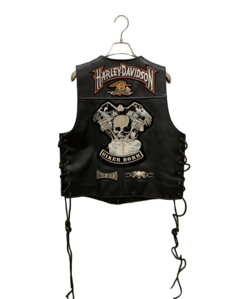 KADOYA（カドヤ）KADOYA (カドヤ) パッチワークレザーベスト ブラック サイズ:SIZE 3Lの古着・服飾アイテム