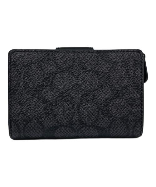 COACH（コーチ）COACH (コーチ) ミディアム コーナー ジップ ウォレット・シグネチャー キャンバス グレーの古着・服飾アイテム