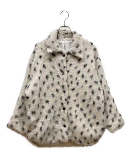 Gypsohila（ジプソフィア）Gypsohila (ジプソフィア) Dalmatian Knit Jacket ホワイト サイズ:SIZE Freeの古着・服飾アイテム