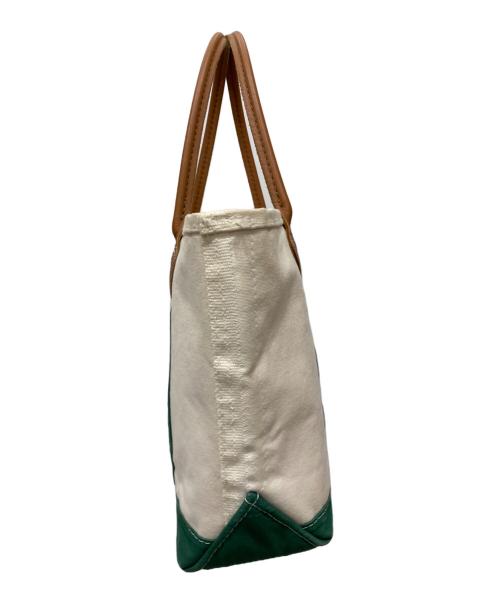 L.L.Bean（エルエルビーン）L.L.Bean (エルエルビーン) レザーハンドルハンドバッグ アイボリー×グリーンの古着・服飾アイテム