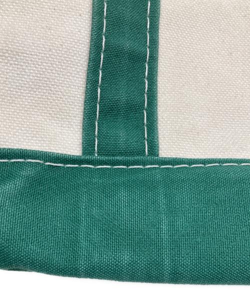 L.L.Bean（エルエルビーン）L.L.Bean (エルエルビーン) レザーハンドルハンドバッグ アイボリー×グリーンの古着・服飾アイテム