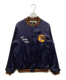 HOUSTON（ヒューストン）の古着「RAYON AWARD JACKET」｜ネイビー