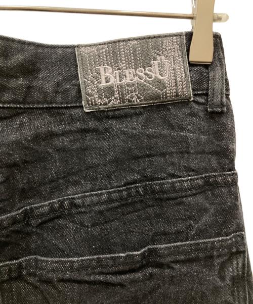 BLESS U（ブレスユー）BLESS U (ブレスユー) wrinkle crack baggy denim ブラック サイズ:SIZE Mの古着・服飾アイテム